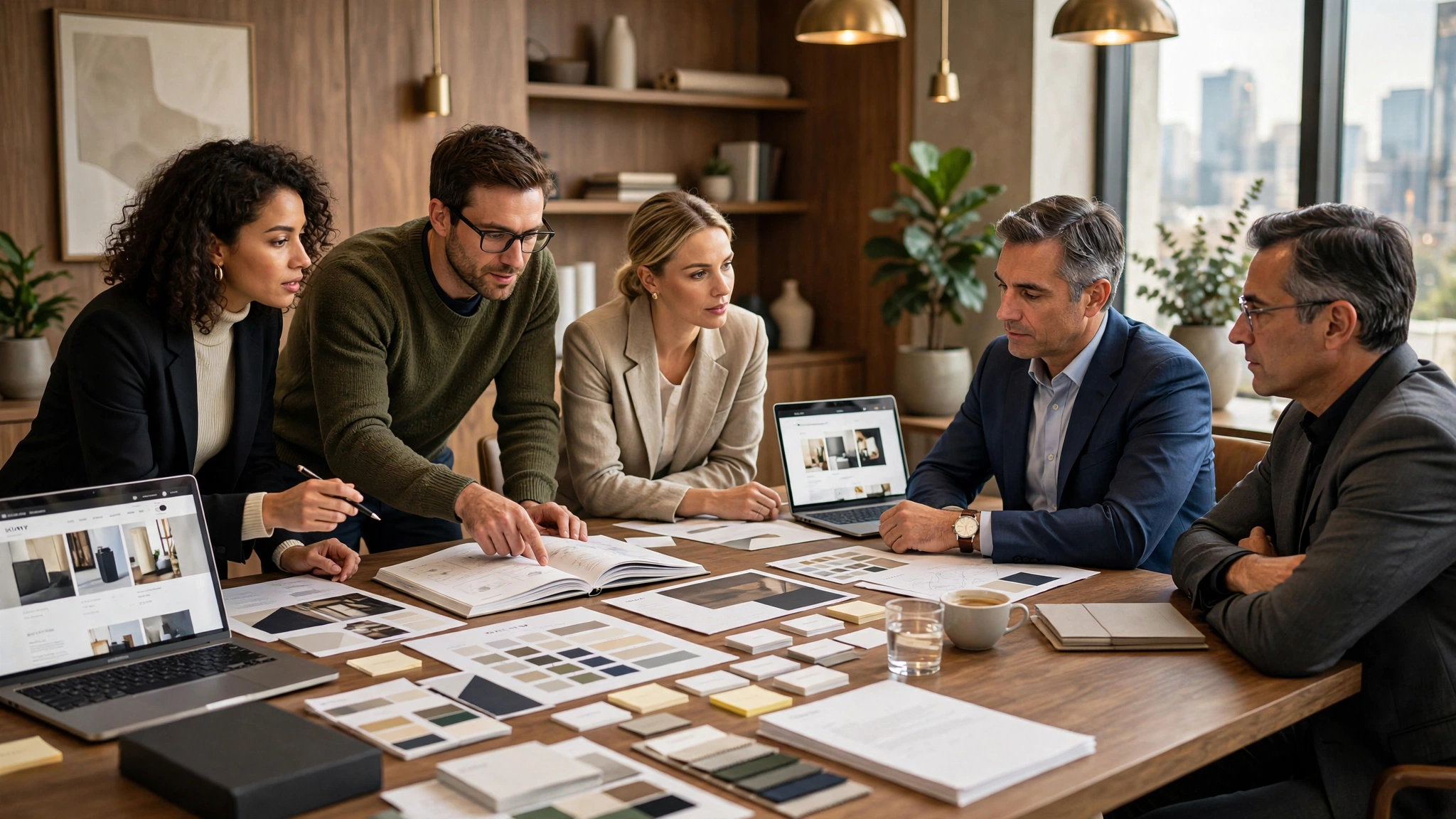 Creative team working on brand strategy and design