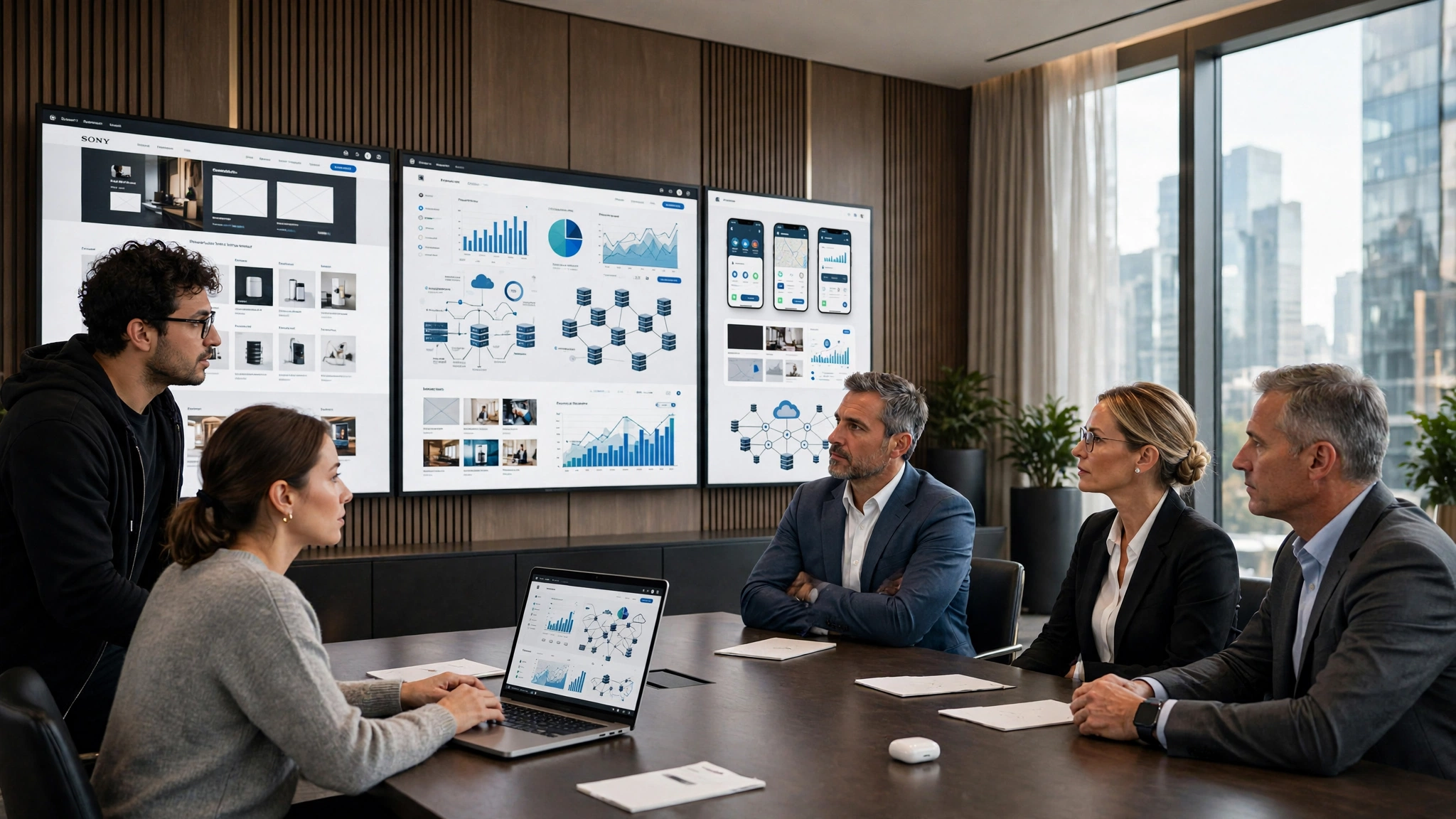 Software development team working on custom digital solutions